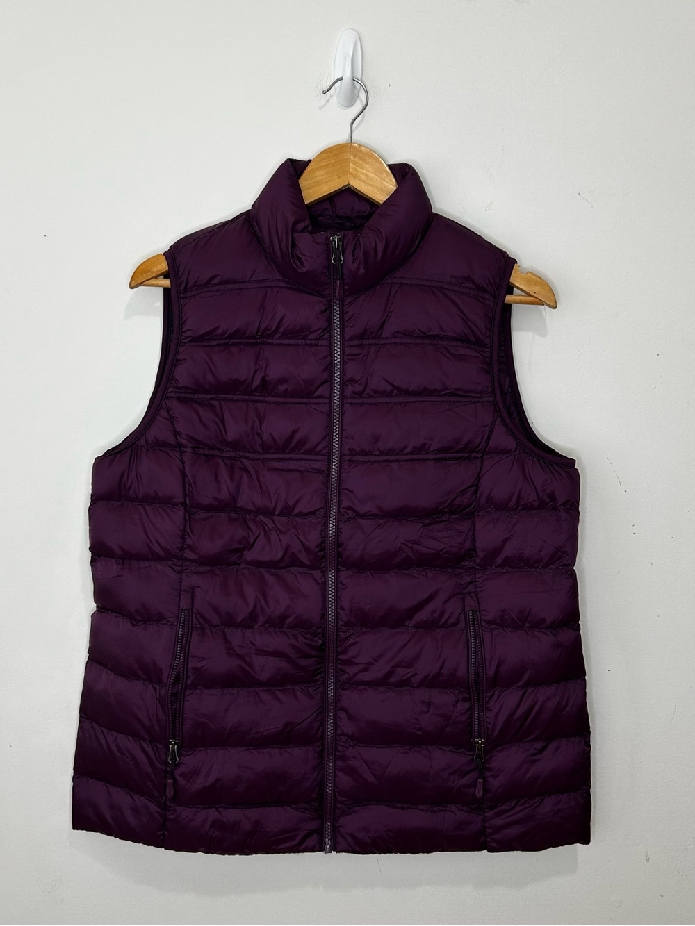 32 Heat Womens Puffer Vest Purple Quilted Full Zip Lightweight Size M